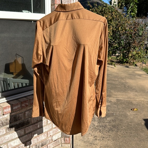 Vintage Golden Arrow 15 1/2 33 shirt SILKY Goldish Tan - Picture 6 of 8